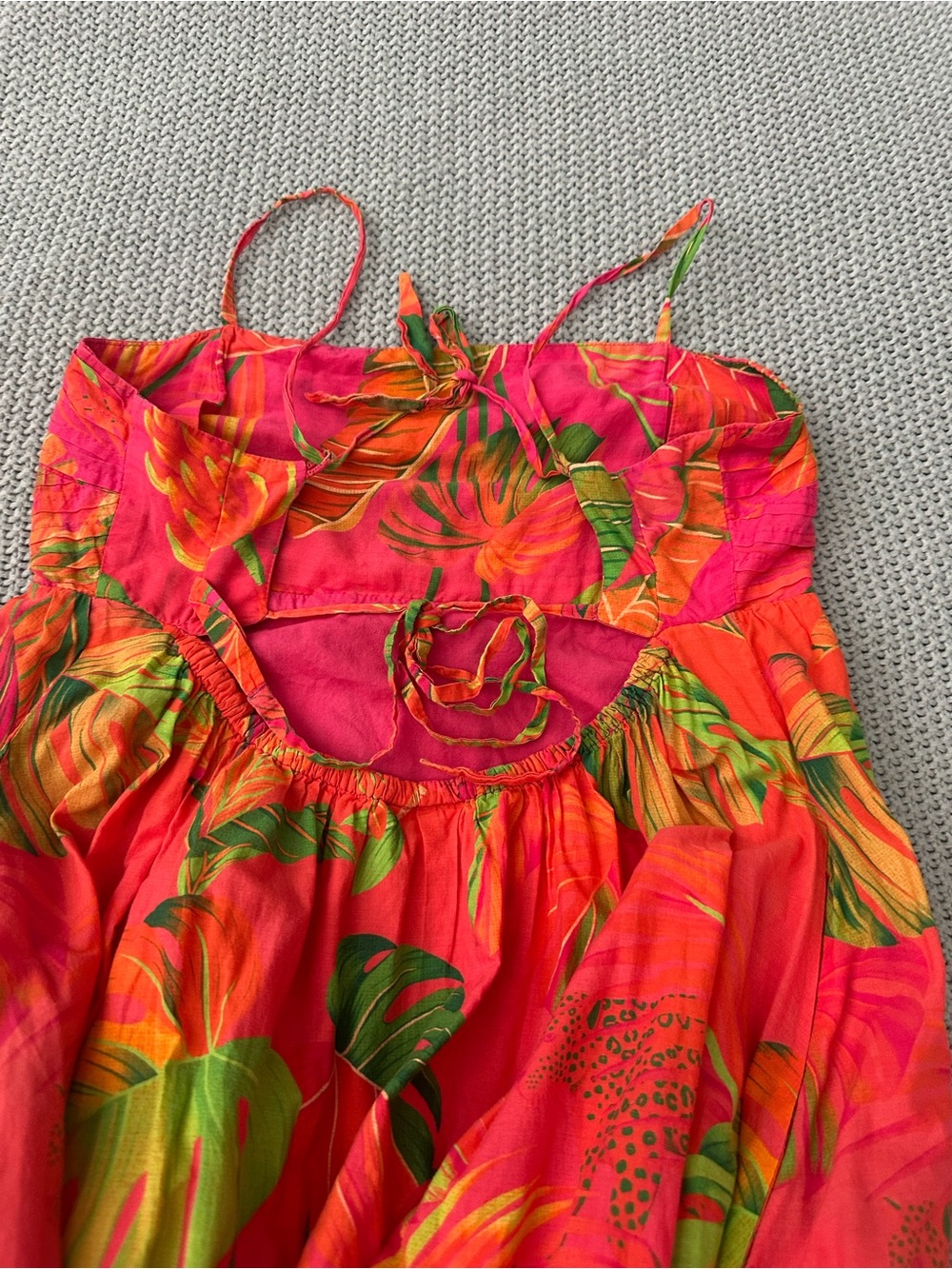 Farm Rio Ombré Forest Maxi Dress Pink Orange Multicolor Small Tropical Beach - Picture 8 of 13